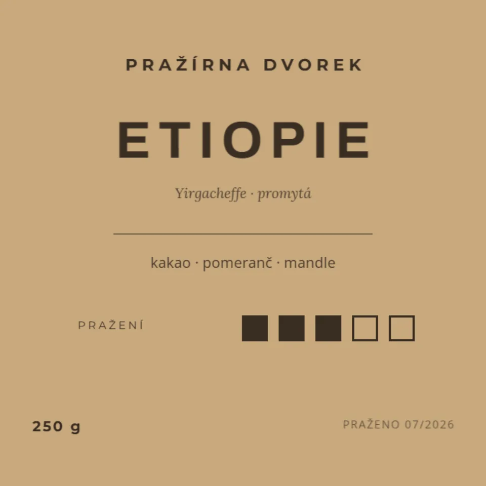 0032-SAM-F Káva — etiketa pražírny